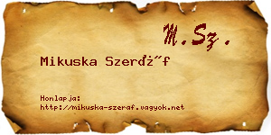 Mikuska Szeráf névjegykártya